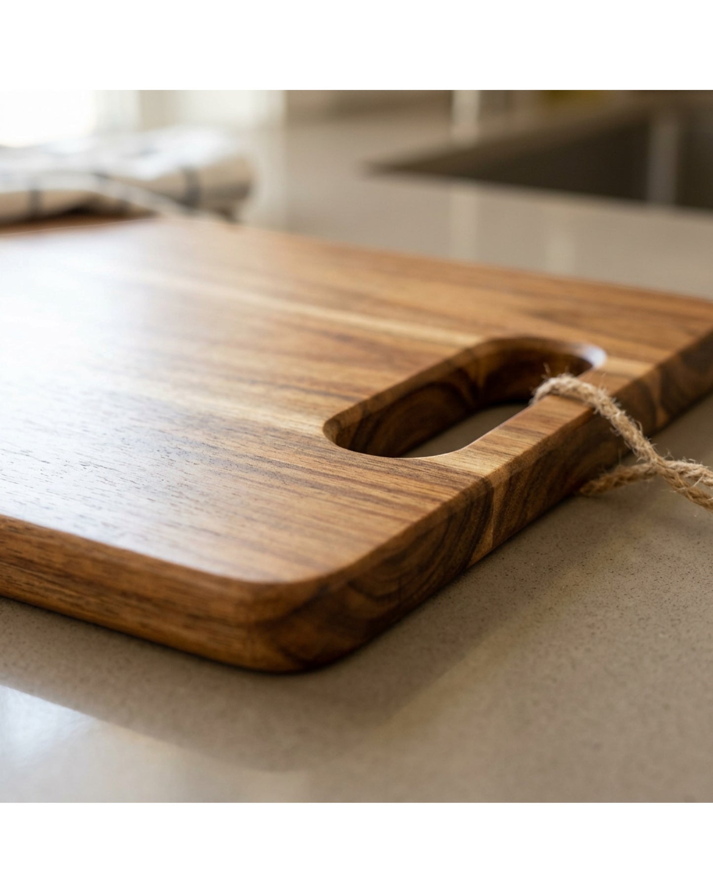 Tracse Acacia Wood Cutting Board 16 x 11 in with Handle for Kitchen