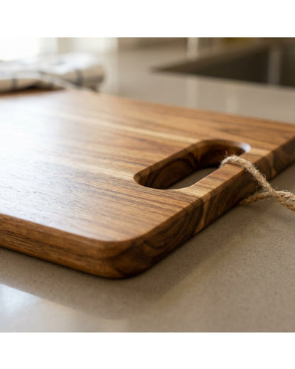 Tracse Acacia Wood Cutting Board 16 x 11 in with Handle for Kitchen