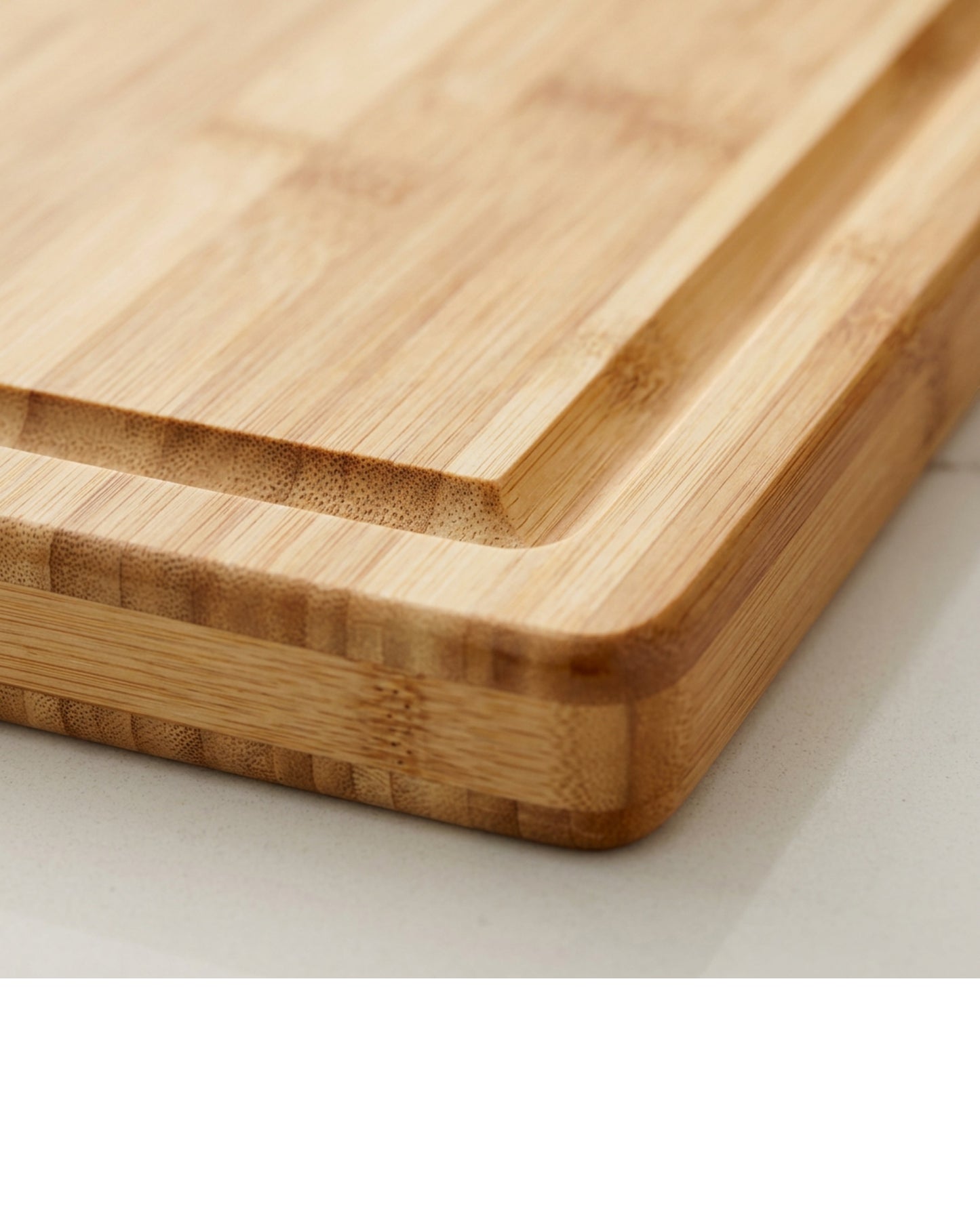 Tracse Natural Bamboo Cutting Board 15 x 10 in with Juice Groove for Kitchen