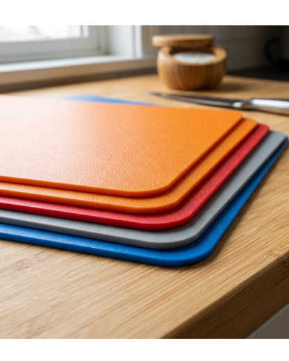 Tracse Flexible Plastic Cutting Mats, Heavy Duty Multicolor Cutting Board Sheets, BPA-Free, 4 Pack
