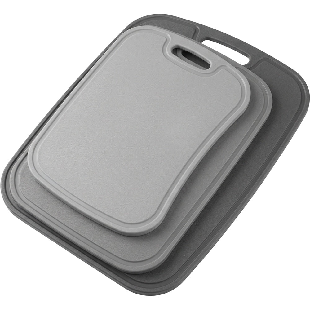 Tracse Plastic Cutting Board Set, BPA-Free Kitchen Chopping Boards, Gray, 3 Pack